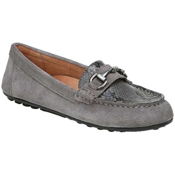 Vionic Shoes - Vionic Dayna Suede Loafers Snake Print - Charcoal - 9.5 WIDE